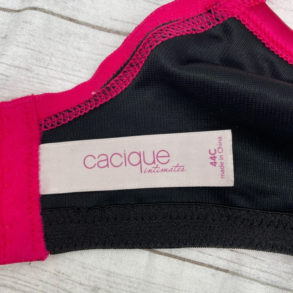 Cacique Intimates Womens Plus Size 44C Underwire Cotton Plunge Bra Striped - Picture 6 of 6